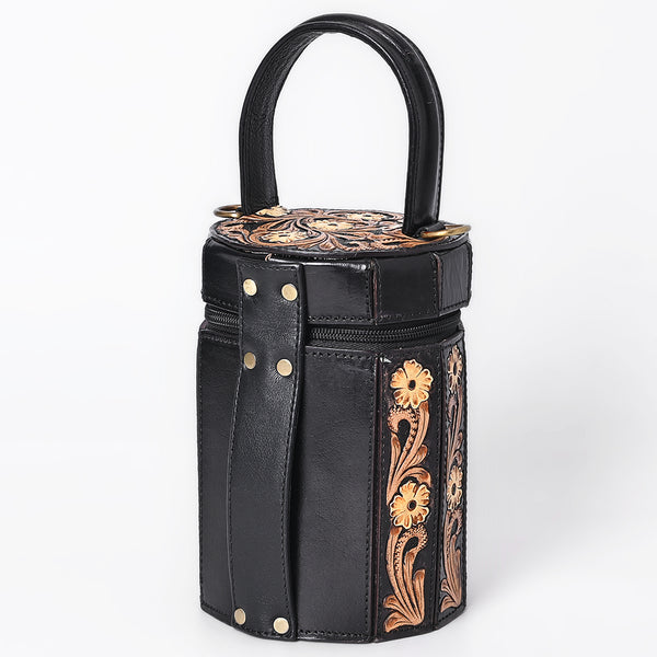 ADBGA783 American Darling Handcrafted Genuine Leather Jewelry Case Floral Carved