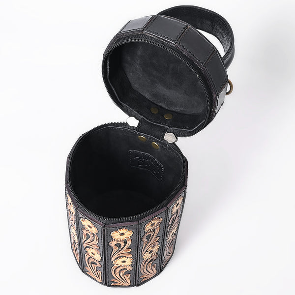 ADBGA783 American Darling Handcrafted Genuine Leather Jewelry Case Floral Carved