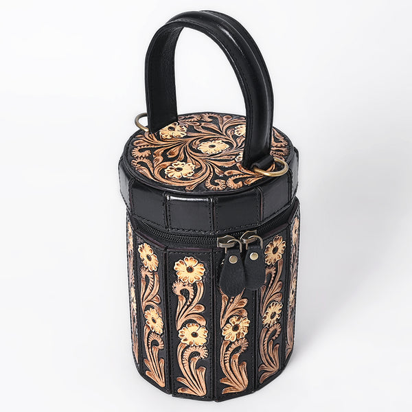 ADBGA783 American Darling Handcrafted Genuine Leather Jewelry Case Floral Carved