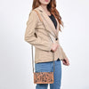 ADBGA787 American Darling Handcrafted Genuine Leather Organiser Bag Floral Carved