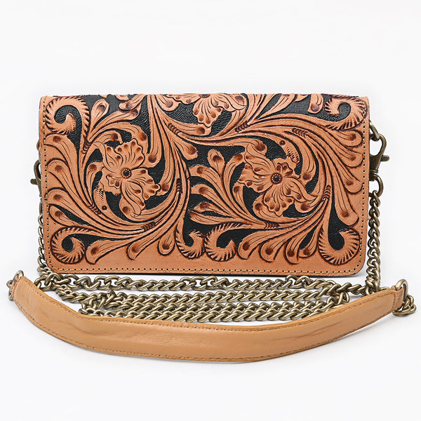 ADBGA787 American Darling Handcrafted Genuine Leather Organiser Bag Floral Carved