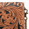 ADBGA787 American Darling Handcrafted Genuine Leather Organiser Bag Floral Carved