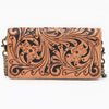 ADBGA787 American Darling Handcrafted Genuine Leather Organiser Bag Floral Carved