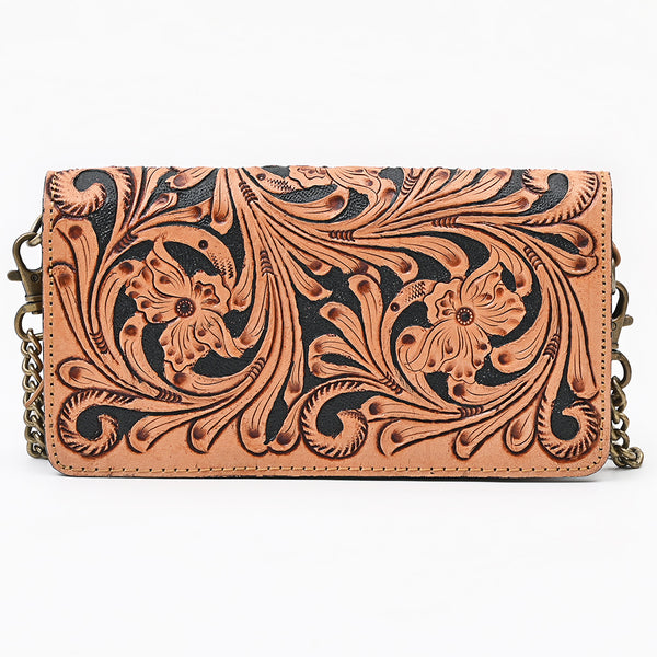 ADBGA787 American Darling Handcrafted Genuine Leather Organiser Bag Floral Carved