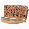 ADBGA787 American Darling Handcrafted Genuine Leather Organiser Bag Floral Carved