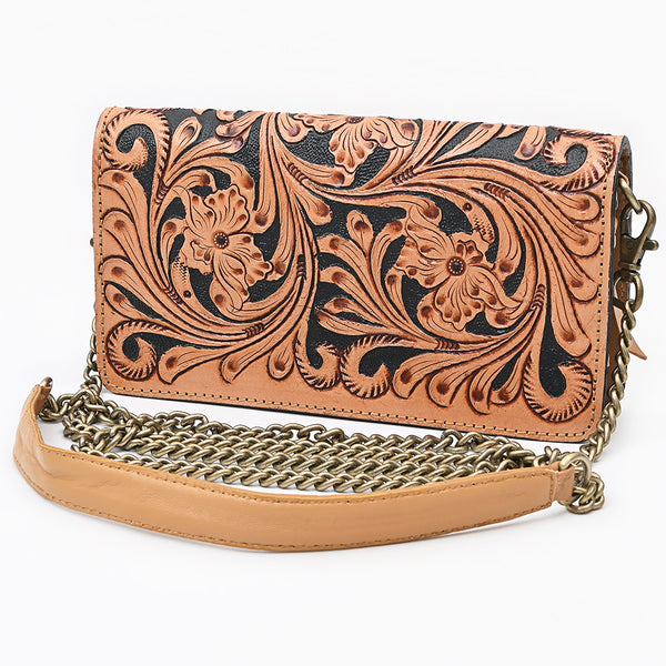 ADBGA787 American Darling Handcrafted Genuine Leather Organiser Bag Floral Carved