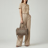 ADBG1585 American Darling Western Genuine Leather Duffel Bag with Genuine Suede Body & Boot-Stitched Detailing