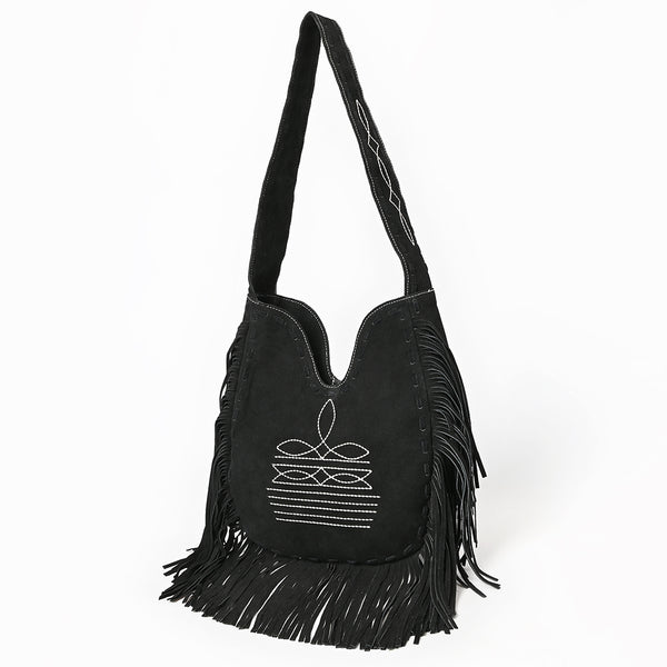 ADBGA734 American Darling Fringe Boot Stitched Genuine Leather Large Cross body Bag