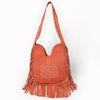 ADBGA734 American Darling Fringe Boot Stitched Genuine Leather Large Cross body Bag