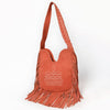 ADBGA734 American Darling Fringe Boot Stitched Genuine Leather Large Cross body Bag
