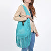 ADBGA734 American Darling Fringe Boot Stitched Genuine Leather Large Cross body Bag