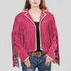 ADJKT052 Genuine Leather Women Shirt Jacket Dress