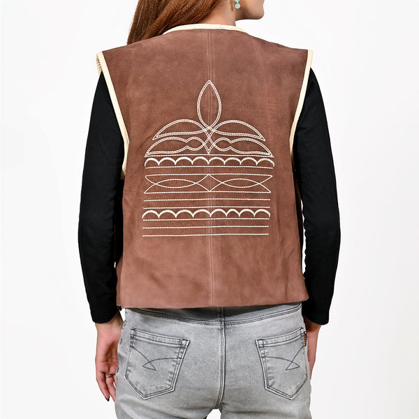 ADJKT056 Genuine Leather Women Shirt Jacket Dress