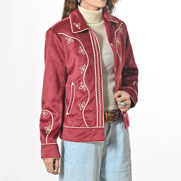 ADJKT060 American Darling Western Embroidered Fabric Snap Jacket
