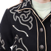ADJKT064 Women Western Style Woolen Jacket with Embroidered Detailing