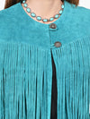 ADJKT065 American Darling Western Leather Fringe Boho Vest
