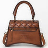 ADBGM629 Mini Western Handbag - Quilted Genuine Leather Purse with Detachable Strap