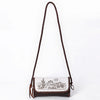 ADBGM632 Western Crossbody Bag - Hair-On Leather with Desert Scene Print & Braided Crossbody Strap