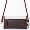 ADBGM632 Western Crossbody Bag - Hair-On Leather with Desert Scene Print & Braided Crossbody Strap
