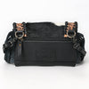 ADBG1726 American Darling Small Cross body Bag Hand Tooled Floral with Hair-On Cowhide and Fringes