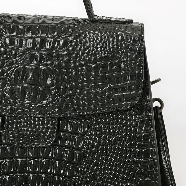 ADBG1728 American Darling Western Messenger Bag in Crocodile Embossed Full Grain Leather
