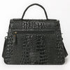 ADBG1728 American Darling Western Messenger Bag in Crocodile Embossed Full Grain Leather