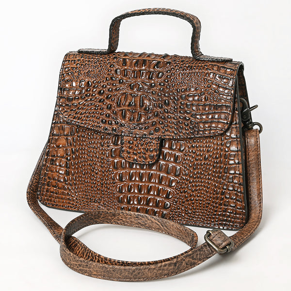 ADBG1729 American Darling Western Cross body Bag in Crocodile Embossed Full Grain Leather