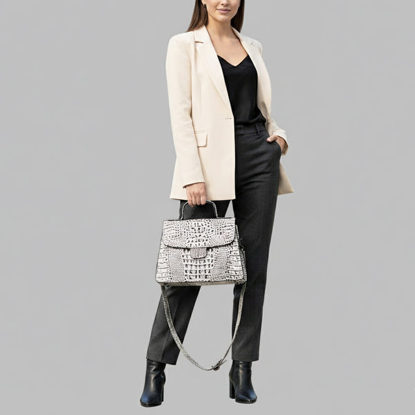 ADBG1729 American Darling Western Cross body Bag in Crocodile Embossed Full Grain Leather