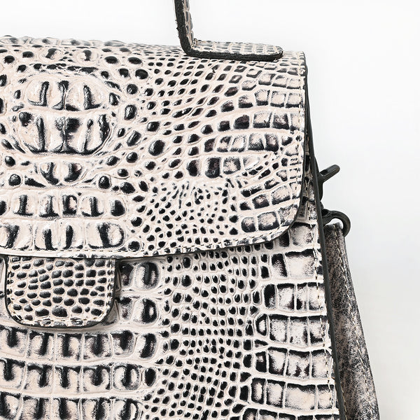 ADBG1729 American Darling Western Cross body Bag in Crocodile Embossed Full Grain Leather