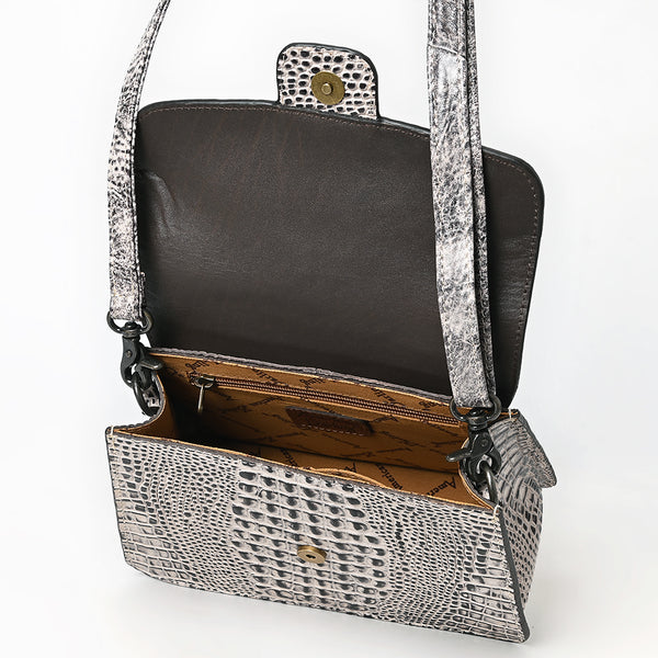 ADBG1729 American Darling Western Cross body Bag in Crocodile Embossed Full Grain Leather