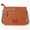 ADBG1730 American Darling Western Leather Cross body Bag with Hand Tooled Floral Carving and Fringes