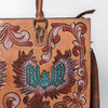 ADBG1731 American Darling Western Leather Tote Bag with Hand Tooled Floral Carved