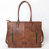 ADBG1731 American Darling Western Leather Tote Bag with Hand Tooled Floral Carved