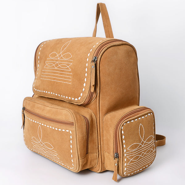 ADBGA795 American Darling Handcrafted Genuine Suede Leather Backpack Boot Stitched
