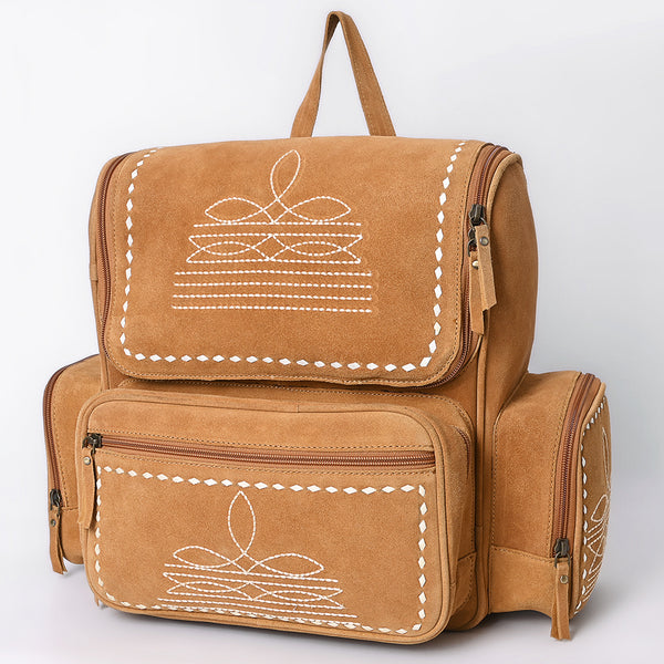 ADBGA795 American Darling Handcrafted Genuine Suede Leather Backpack Boot Stitched