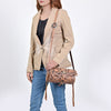 ADBGA796 American Darling Hand Tooled Floral Leather Cross body Bag with Fringes