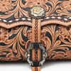 ADBGA796 American Darling Hand Tooled Floral Leather Cross body Bag with Fringes