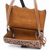 ADBGA796 American Darling Hand Tooled Floral Leather Cross body Bag with Fringes