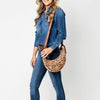 ADBGA797 American Darling Handcrafted Genuine Leather Small Cross body Bag Floral Carved