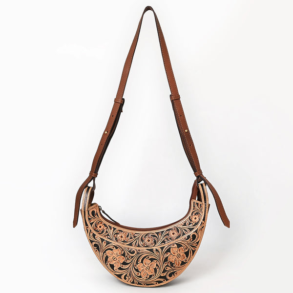 ADBGA797 American Darling Handcrafted Genuine Leather Small Cross body Bag Floral Carved