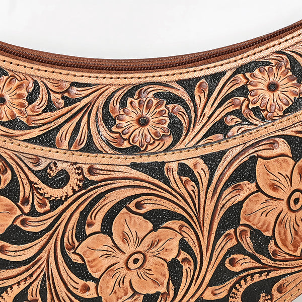 ADBGA797 American Darling Handcrafted Genuine Leather Small Cross body Bag Floral Carved