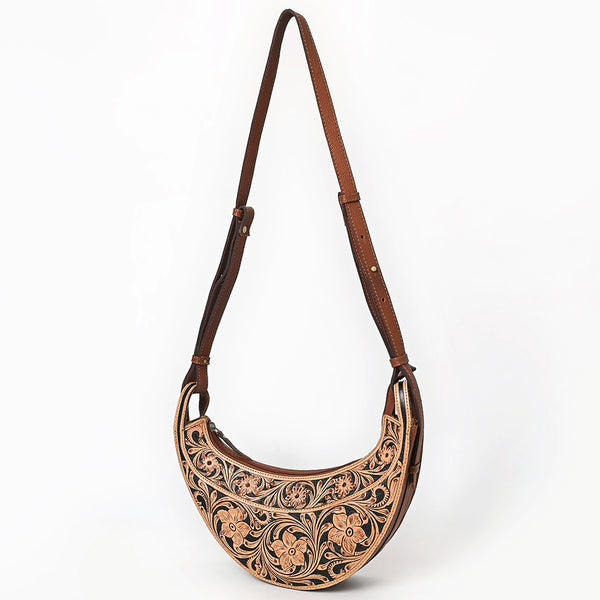 ADBGA797 American Darling Handcrafted Genuine Leather Small Cross body Bag Floral Carved