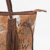 ADBGM674 American Darling Handcrafted Hair-On Cowhide Tote Bag with Braided Accents