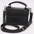 ADBGZ1032 Black Quilted Leather Mini Jewelry Case with Top Handle