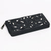 ADBGZ810A Black Hand-Tooled Leather Wallet - Western Floral Zip Wallet with Cream Contrast