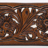 ADBGZ810 Hand-Tooled Leather Wallet - Western Floral Zip Wallet with Inlay