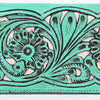 ADBGZ810 Hand-Tooled Leather Wallet - Western Floral Zip Wallet with Inlay