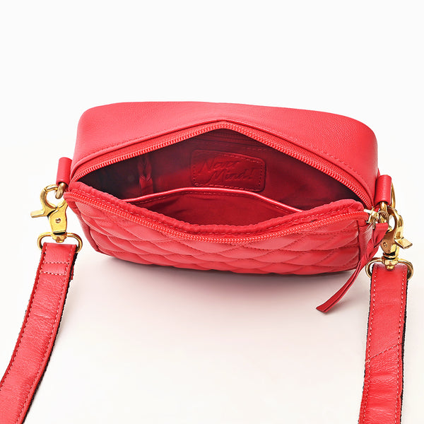 NMBGM183 Never Mind Handcrafted Quilted Leather Camera Bag