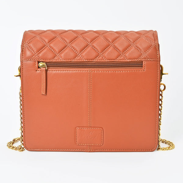 NMBGM187 Never Mind Diamond Quilted Leather Flap Shoulder Bag