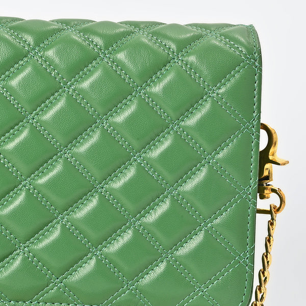 NMBGM187 Never Mind Diamond Quilted Leather Flap Shoulder Bag